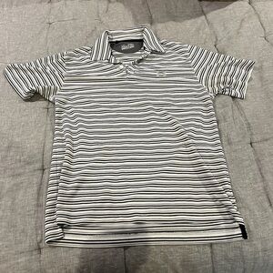 Under Armour Men's Black and White Striped Polo Shirt